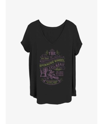 Disney Girls Plus Size Spinning Wheel T-Shirt - Black