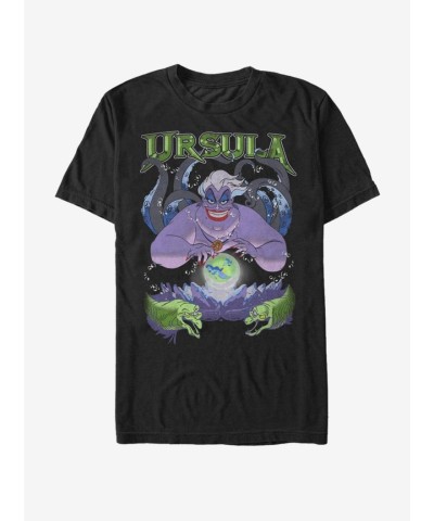 Disney Ursula Charm T-Shirt for Men - Black, Lightweight Comfort