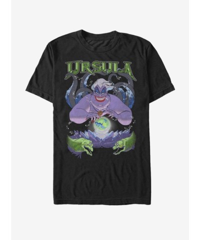 Disney Ursula Charm T-Shirt for Men - Black, Lightweight Comfort
