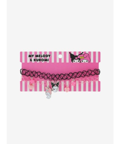 My Melody Kuromi Friendship Tattoo Choker Set for Girls