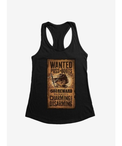 Puss in Boots Girls Trendy Wanted Poster Tank Top