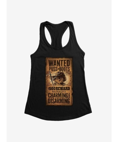 Puss in Boots Girls Trendy Wanted Poster Tank Top