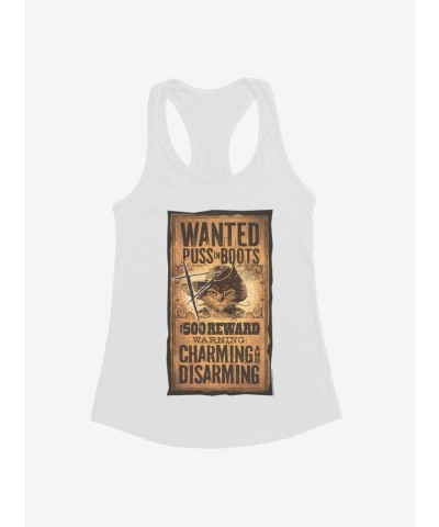 Puss in Boots Girls Trendy Wanted Poster Tank Top