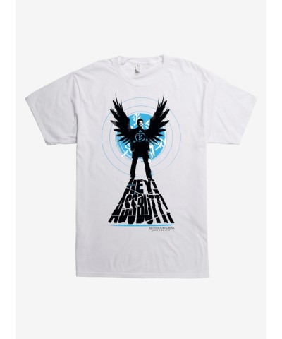 Supernatural Castiel Graphic T-Shirt - Men's White Cotton