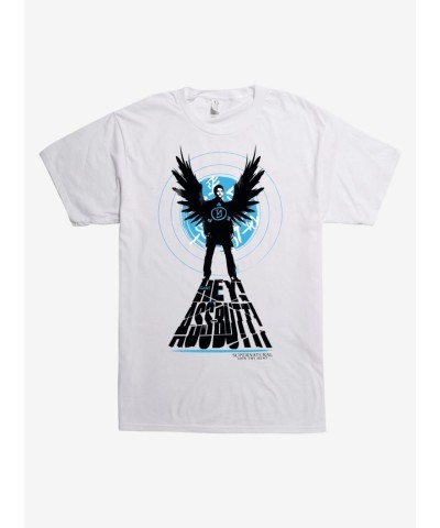 Supernatural Castiel Graphic T-Shirt - Men's White Cotton