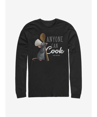 Disney Pixar Ratatouille Novelty T-Shirt for Men - Black Long Sleeve