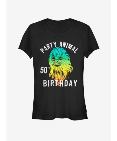 Chewbacca Birthday Tee for Girls - Black Junior Size