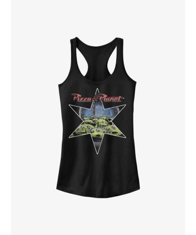 Disney Pixar Toy Story Alien Pizza Planet Graphic Tank Top for Girls - Black