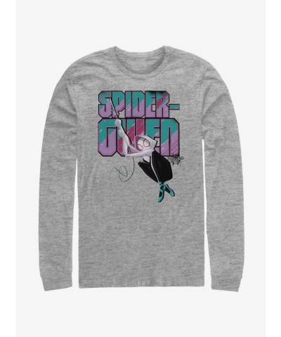 Marvel Ghost-Spider Long-Sleeve Tee - Men's Heather Grey