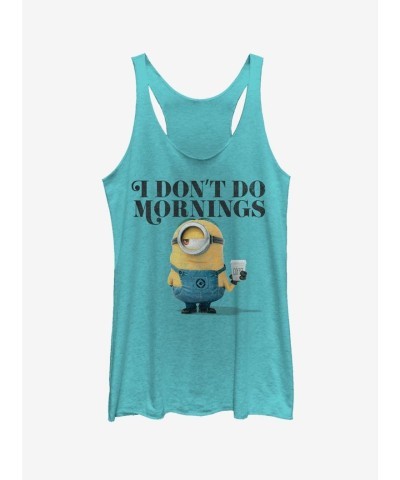 Minion Don't Do Mornings Girls Tank Top - Blue