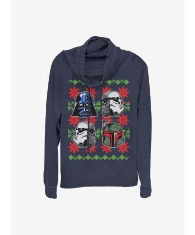 Star Wars Holiday Pattern Cowl Neck Sweatshirt for Girls - Blue