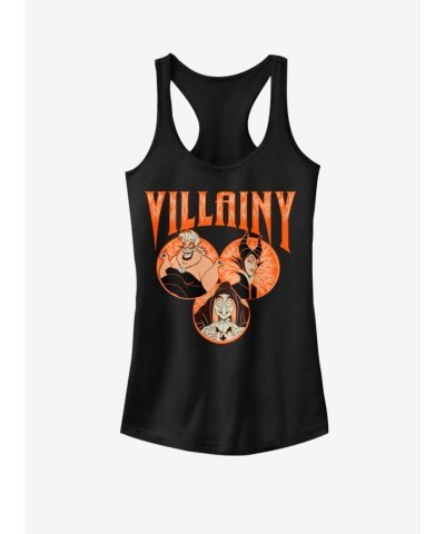 Disney Villain Circled Design Girls Cotton Tank Top - Black
