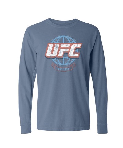 Men's Official UFC Worldwide Soft Long Sleeve T-Shirt - Indigo