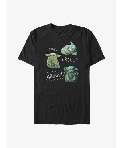 The Mandalorian Grogu Big & Tall Men's T-Shirt - Black