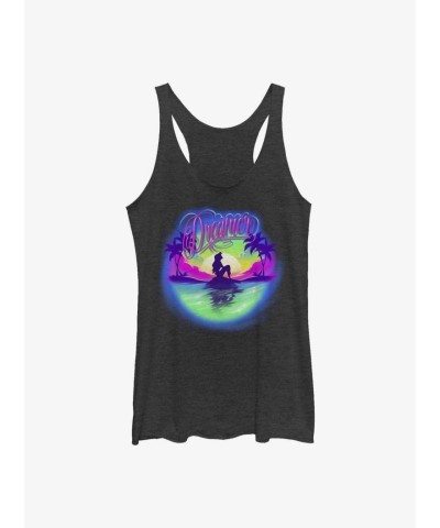 Disney Little Mermaid Dreamer Girls Tank Top - Black