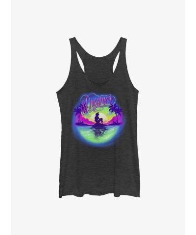 Disney Little Mermaid Dreamer Girls Tank Top - Black