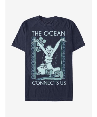 Disney Moana Ocean Theme Lightweight T-Shirt - Men's Blue