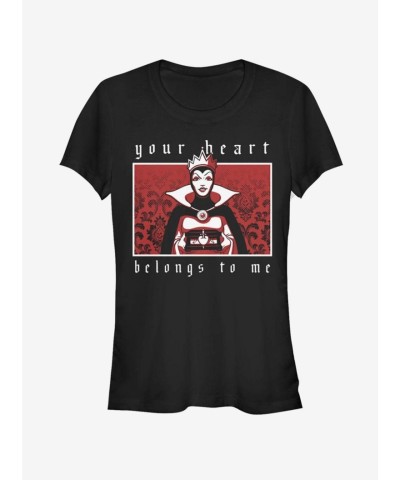 Disney's Evil Queen Snow White Themed Lightweight Cotton Girls T-Shirt - Black