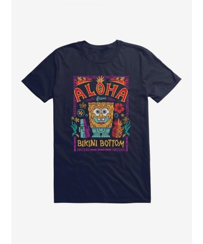SpongeBob SquarePants Men's Lightweight Cotton Aloha T-Shirt