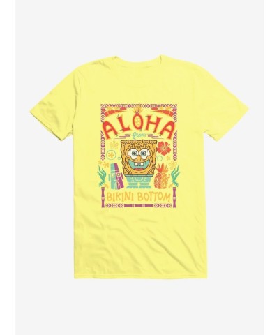 SpongeBob SquarePants Men's Lightweight Cotton Aloha T-Shirt