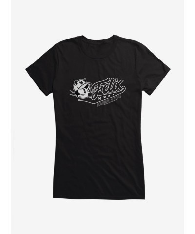 Felix Cat Homerun Hitters Lightweight Tee for Girls