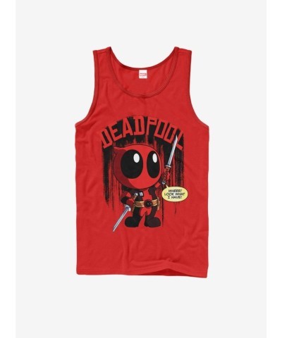 Marvel's Deadpool Lil' Ol Pool Tank Top - Red Men's Size