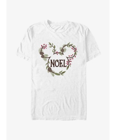 Disney Mickey Mouse Christmas T-Shirt with Mistletoe Ears in White