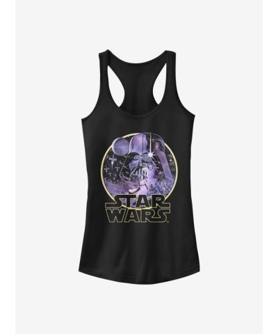 Star Wars Celestial Wars Girls Cotton Tank Top - Black