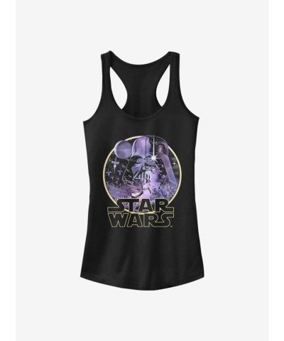 Star Wars Celestial Wars Girls Cotton Tank Top - Black