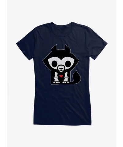 Skelanimals Jae Wolf Girls T-Shirt - Lightweight Cotton Junior Size