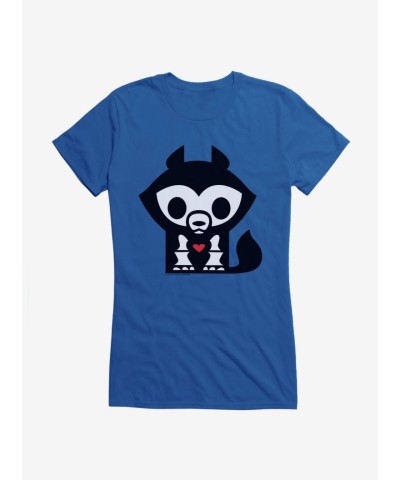 Skelanimals Jae Wolf Girls T-Shirt - Lightweight Cotton Junior Size