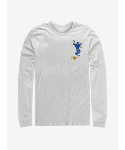 Disney Aladdin Classic Pocket Lamp Long-Sleeve T-Shirt - White Men's