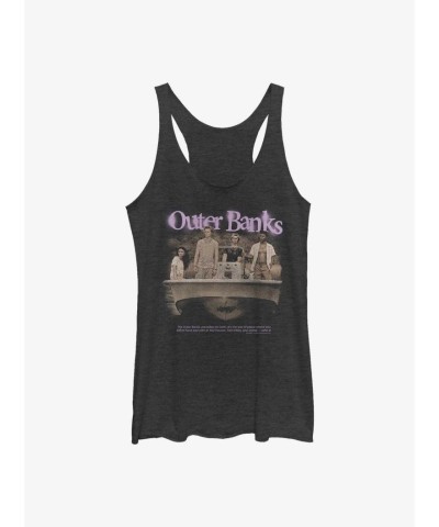 Outer Banks Spray Paint Design Girls Tank Top - Black