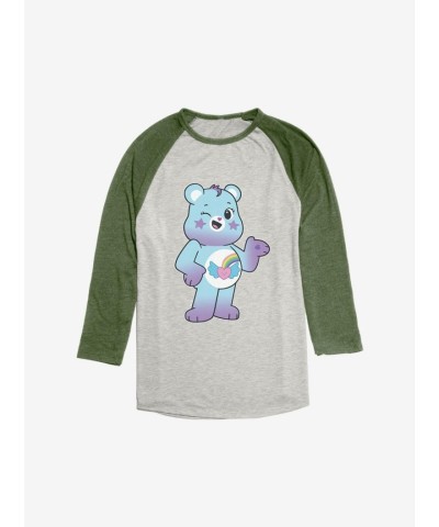 Care Bears Wink Dream Bright Green Raglan Tee for Men