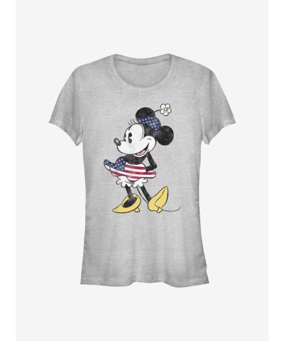 Disney Minnie Mouse Vintage Grey T-Shirt for Girls