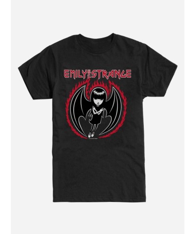 Emily the Strange Bat Wings Tee - Unisex Black Lightweight Cotton
