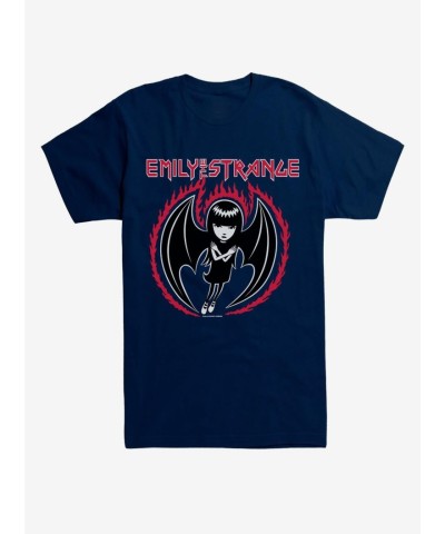 Emily the Strange Bat Wings Tee - Unisex Black Lightweight Cotton