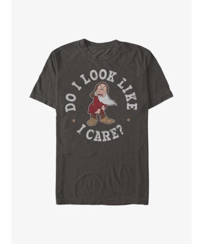 Disney Snow White Grumpy T-Shirt - Grey Lightweight Cotton