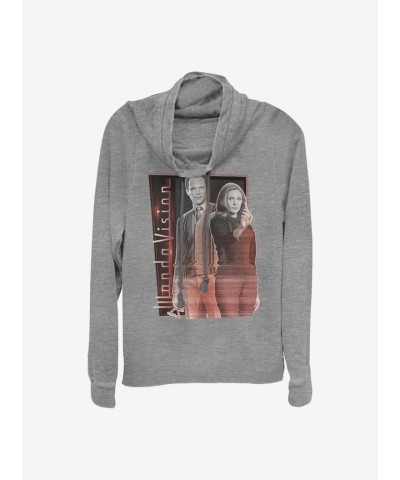 Marvel WandaVision Glitch Grey Cowl Neck Sweatshirt for Girls