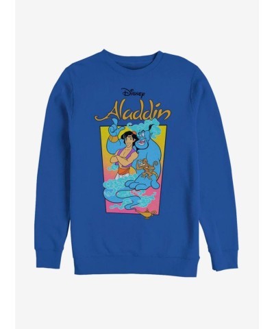 Disney Aladdin Blue Neon Vapor Hoodie for Men