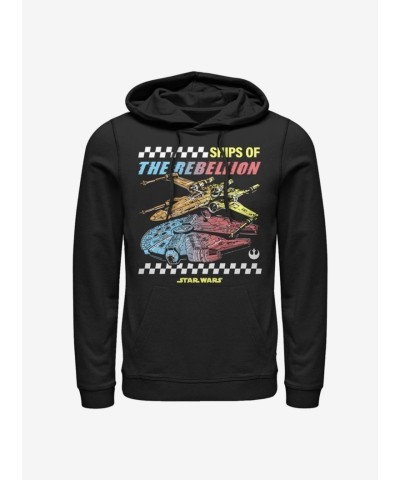 Rebellion Ships Hoodie in Black - Unisex Star Wars Apparel