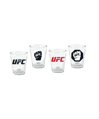UFC Red and White Shot Glass Set of 4