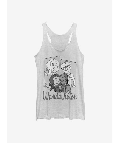 Marvel WandaVision Retro Style Girls Tank Top - White