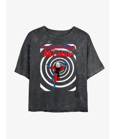 Marvel Ant-Man Ant Brigade Mineral Wash Crop T-Shirt for Girls - Black