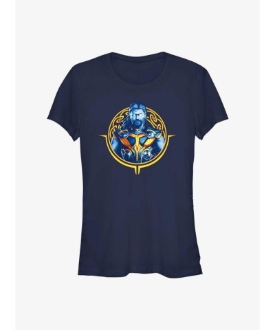 Marvel Thor Circle Badge Girls T-Shirt in Blue
