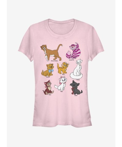 Disney Cats Grid T-Shirt for Girls