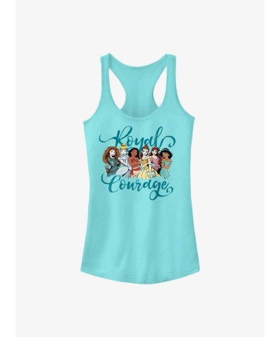 Disney Princess Royal Courage Junior Girls Blue Tank Top