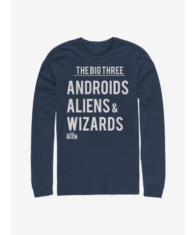 Marvel's The Falcon & Winter Soldier Big 3 Men's Long Sleeve T-Shirt - Blue