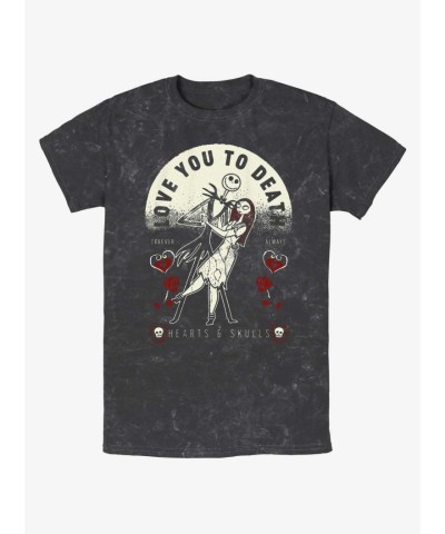 Disney Nightmare Before Christmas Jack & Sally Mineral Wash Tee - Unisex Multi