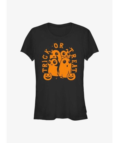 Star Wars Porg Candy Gang Girls T-Shirt - Junior Sizes in Black